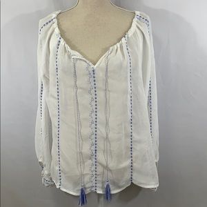 NWT Sanctuary sheer embroidered bohemian blouse